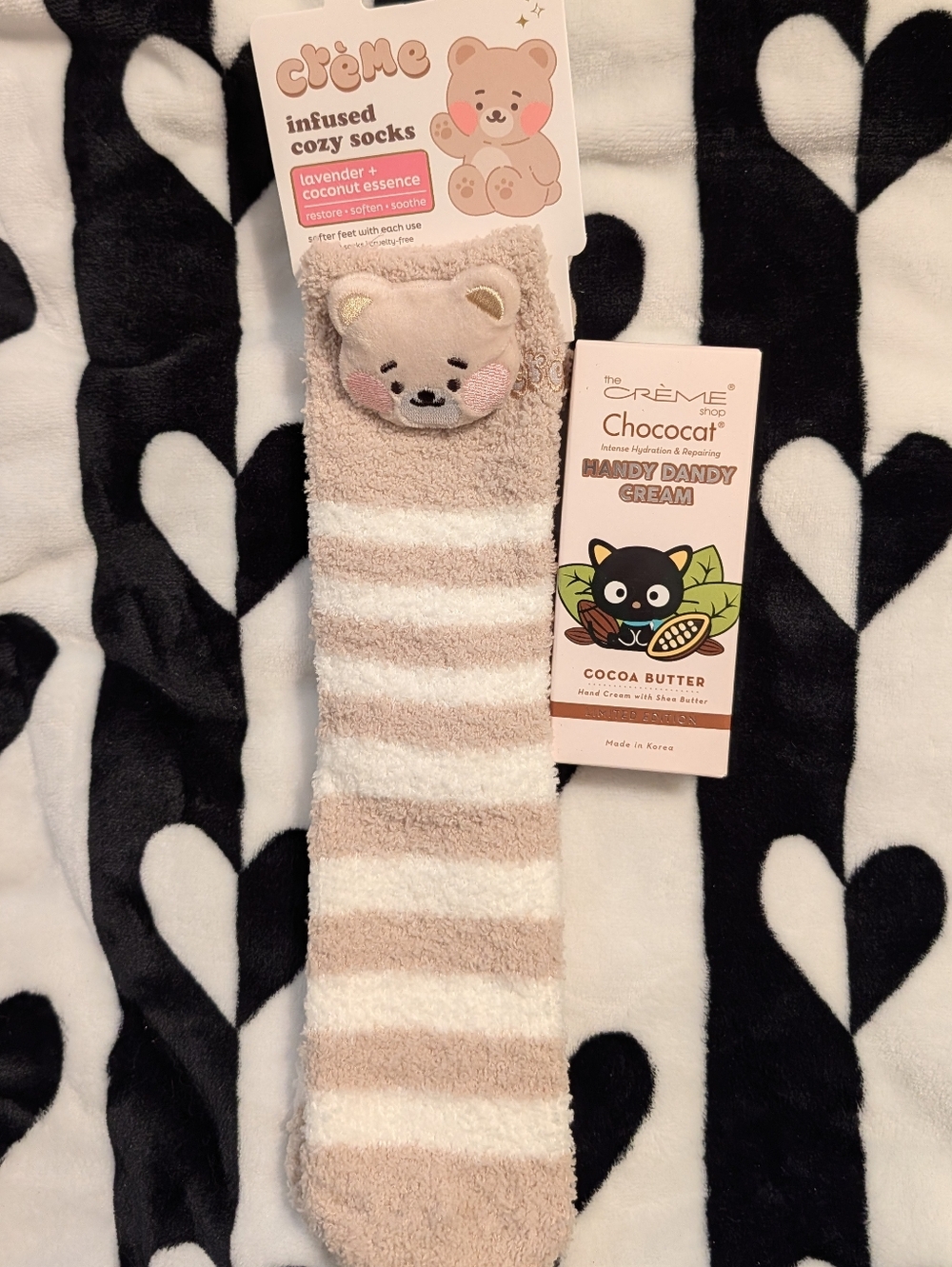 The Crème Shop Infused Cozy Socks And Chococat Handy Dandy Cream Bundle 🆕